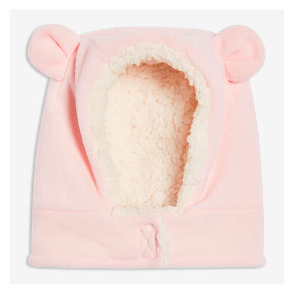 Baby Girls' Fleece Face Cover - Pale Pink
